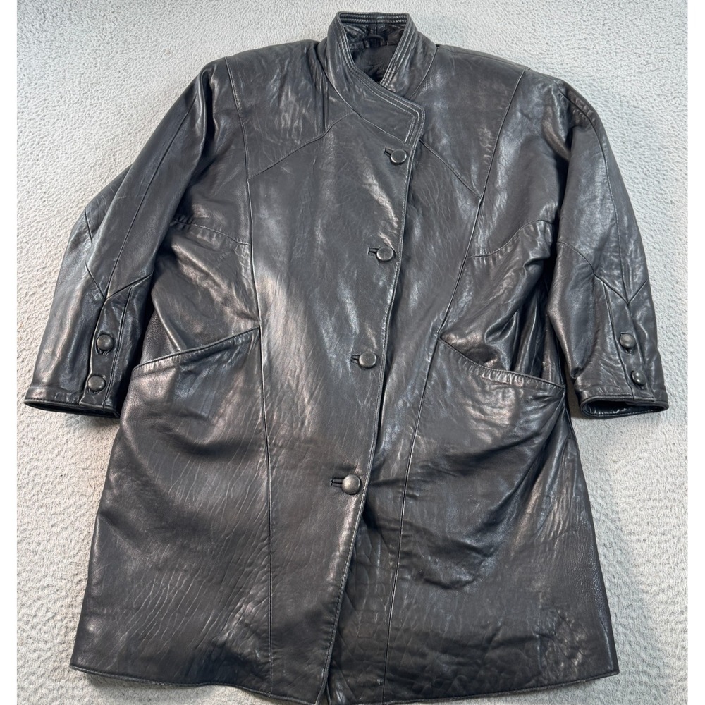 Vintage Golden Collection Raffaelo‎ Leather Jacket Women's Large Black